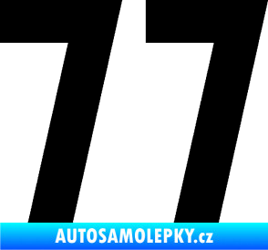 Samolepka Startovní číslo 77 černá