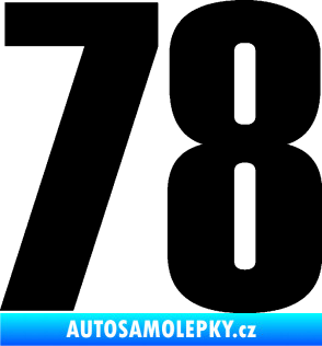 Samolepka Startovní číslo 78 typ 2         černá