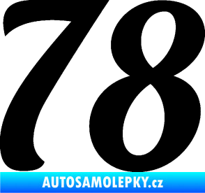 Samolepka Startovní číslo 78 typ 3   černá