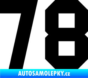 Samolepka Startovní číslo 78 černá