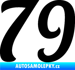 Samolepka Startovní číslo 79 typ 3   černá