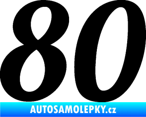Samolepka Startovní číslo 80 typ 3   černá
