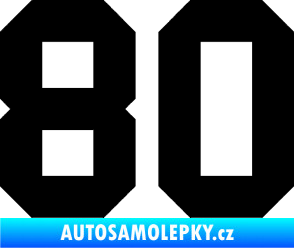 Samolepka Startovní číslo 80 černá
