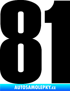 Samolepka Startovní číslo 81 typ 2 černá