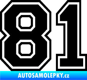 Samolepka Startovní číslo 81 typ 4 černá