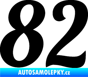 Samolepka Startovní číslo 82 typ 3   černá