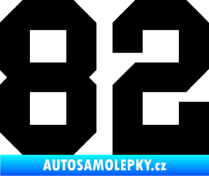Samolepka Startovní číslo 82 černá