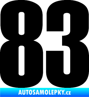 Samolepka Startovní číslo 83 typ 2   černá