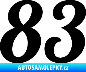 Samolepka Startovní číslo 83 typ 3   černá