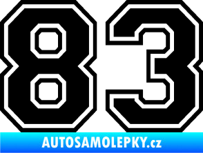 Samolepka Startovní číslo 83 typ 4 černá