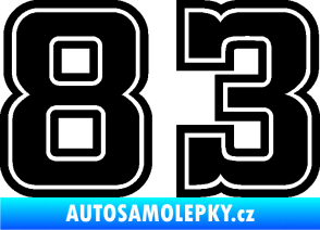 Samolepka Startovní číslo 83 typ 5 černá