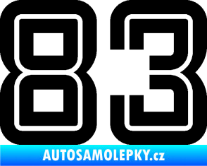 Samolepka Startovní číslo 83 typ 7 černá
