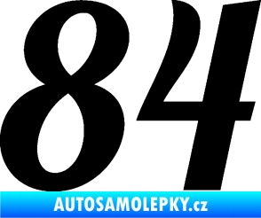 Samolepka Startovní číslo 84 typ 3  černá