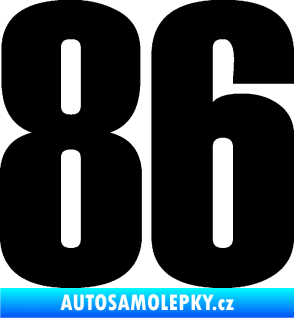 Samolepka Startovní číslo 86 typ 2      černá