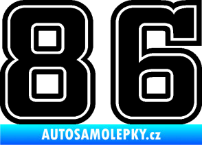 Samolepka Startovní číslo 86 typ 5 černá