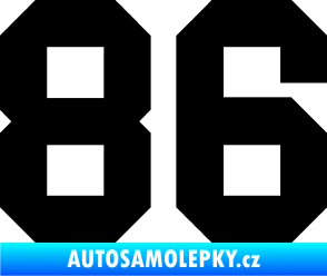 Samolepka Startovní číslo 86 černá