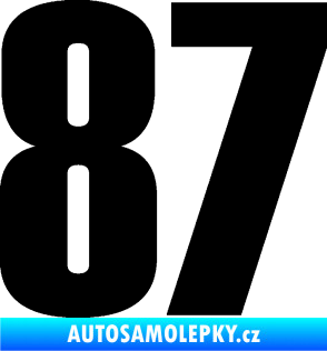 Samolepka Startovní číslo 87 typ 2       černá