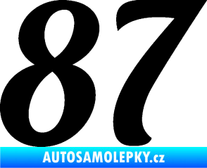 Samolepka Startovní číslo 87 typ 3   černá