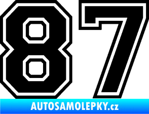 Samolepka Startovní číslo 87 typ 4 černá