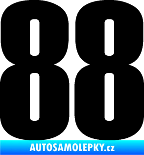 Samolepka Startovní číslo 88 typ 2        černá
