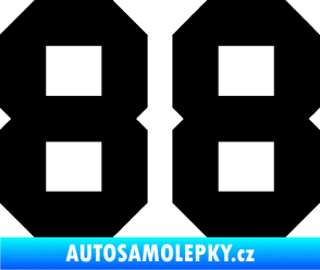 Samolepka Startovní číslo 88 černá