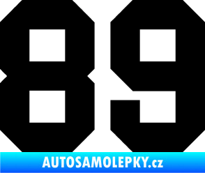 Samolepka Startovní číslo 89 černá