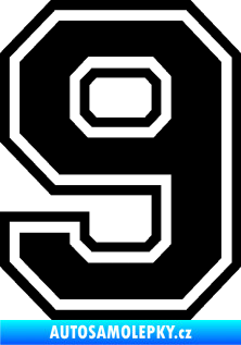 Samolepka Startovní číslo 9 typ 4 černá