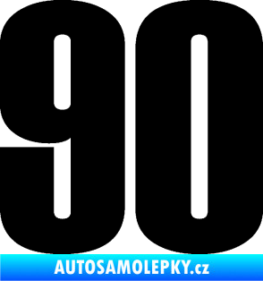 Samolepka Startovní číslo 90 typ 2          černá