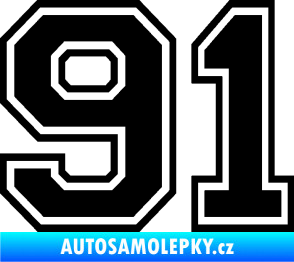 Samolepka Startovní číslo 91 typ 4 černá