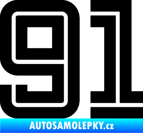 Samolepka Startovní číslo 91 typ 7 černá