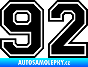 Samolepka Startovní číslo 92 typ 4 černá