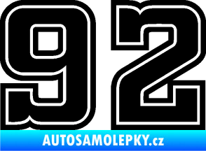 Samolepka Startovní číslo 92 typ 5 černá
