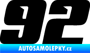 Samolepka Startovní číslo 92 typ 6 černá
