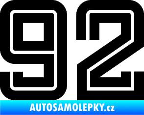 Samolepka Startovní číslo 92 typ 7 černá