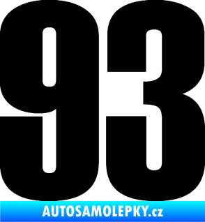 Samolepka Startovní číslo 93 typ 2   černá