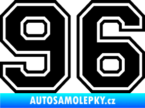 Samolepka Startovní číslo 96 typ 4 černá