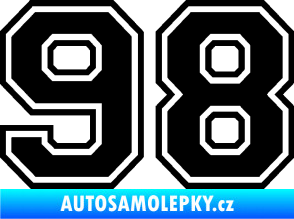 Samolepka Startovní číslo 98 typ 4 černá