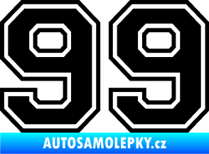 Samolepka Startovní číslo 99 typ 4 černá