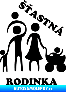 Samolepka Šťastná rodinka černá