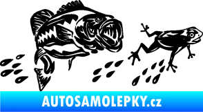 Samolepka Sumec 005 levá se žábou černá