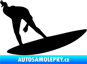 Samolepka Surfař 001 pravá černá