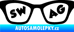 Samolepka Swag nápis v brýlích černá
