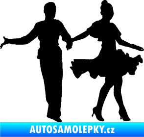 Samolepka Tanec 002 levá latinskoamerický tanec pár černá