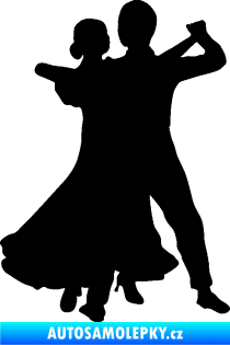 Samolepka Tanec 003 pravá společenský tanec pár černá