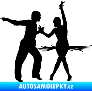 Samolepka Tanec 009 levá latinskoamerický tanec pár černá