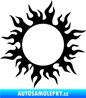 Samolepka Tetování 116 slunce s plameny černá