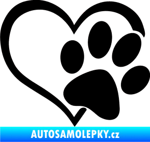 Samolepka Tlapka love pravá černá