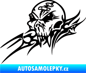 Samolepka Tribal skull levá lebka černá