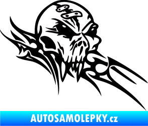 Samolepka Tribal skull pravá lebka černá