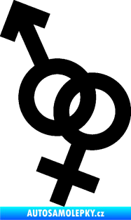 Samolepka Ty a já 001 symbol pro muže a ženu černá